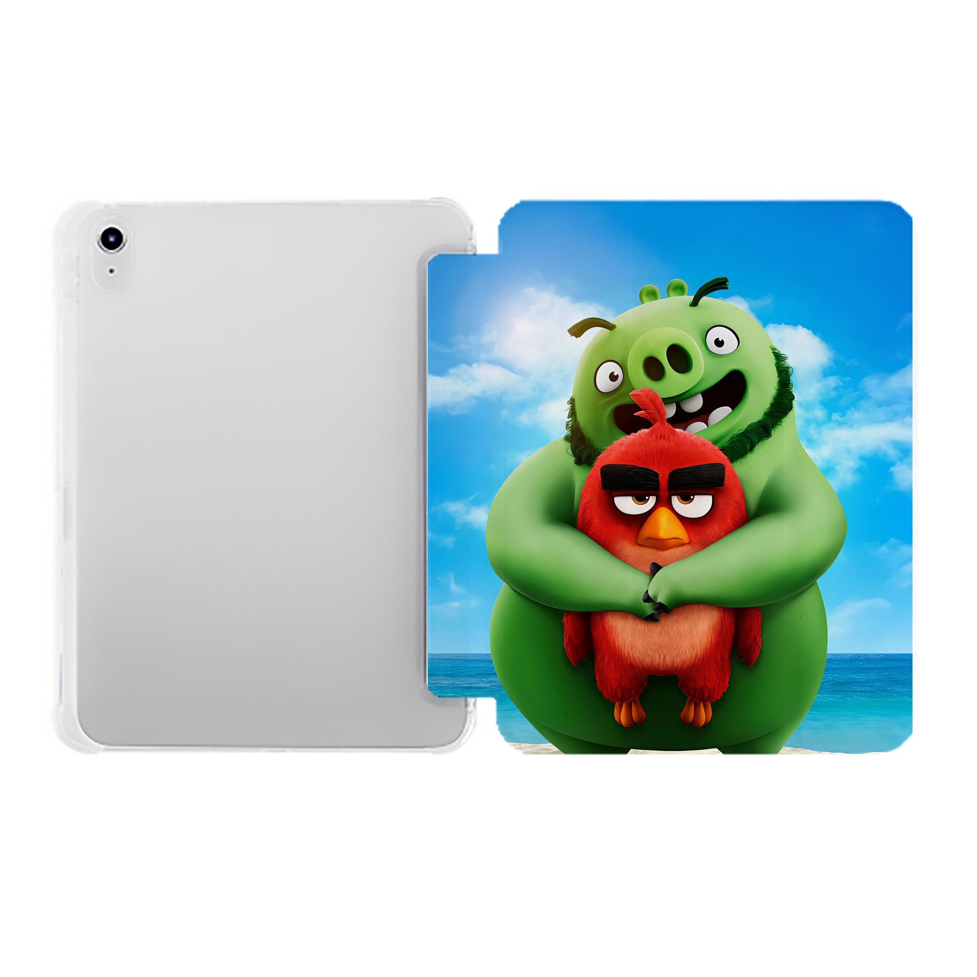 （画像用） Angry Birds アングリーバード IPad ケース ペン収納付き 三つ折りスタンド PUレザー×シリコン 対応機種9.5/10.5/10.9インチ